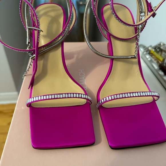 MACH MACH pink heart sandals with chain - Picture 2 of 6